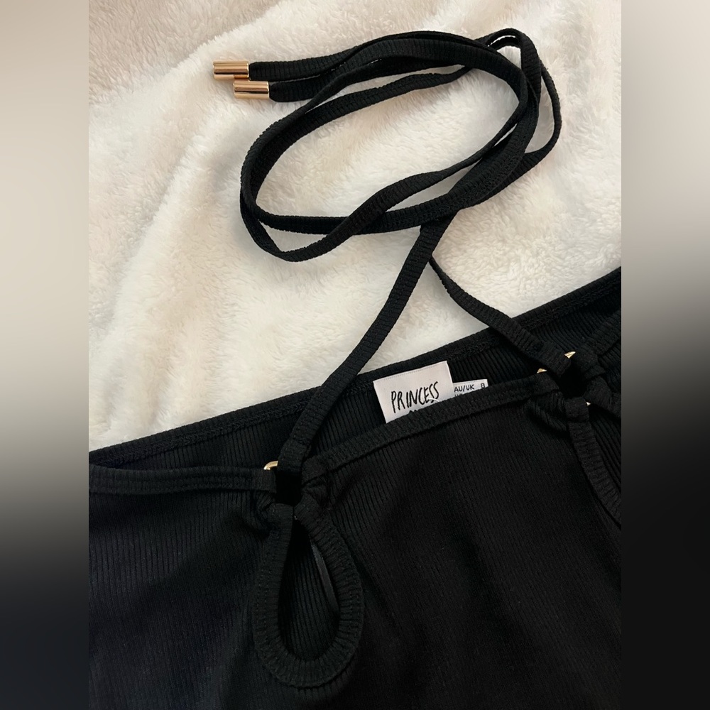 Princess Polly Black Mini Skirt with String Detail